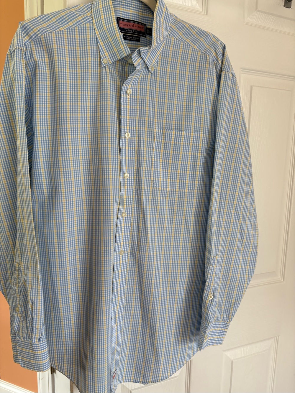 Vineyard Vines Light Blue & Yellow Plaid Button-Down Shirt